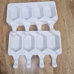 White Silicone Ice Pop Mold Set Of 2